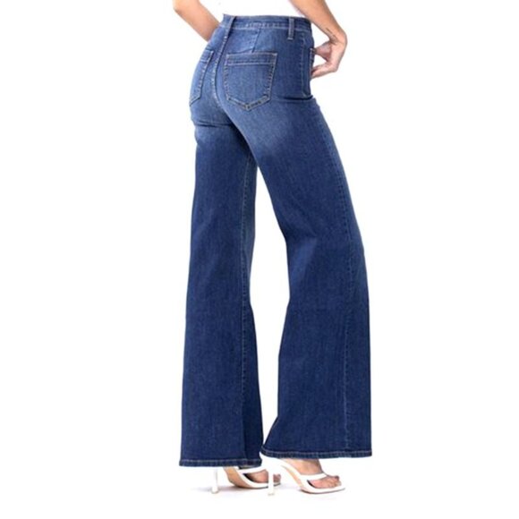 Sneak Peek Dark Blue Wide Leg Jeans - Picture 1 of 5
